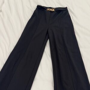 Elegant Black Women's Pants with Gold Accent